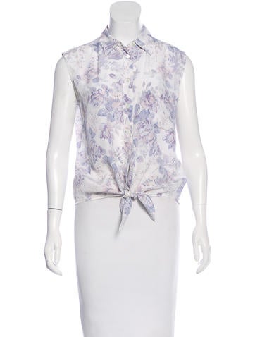 Equipment Silk Floral Print Top