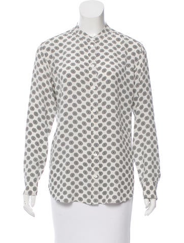 Equipment Geometric Print Silk Top