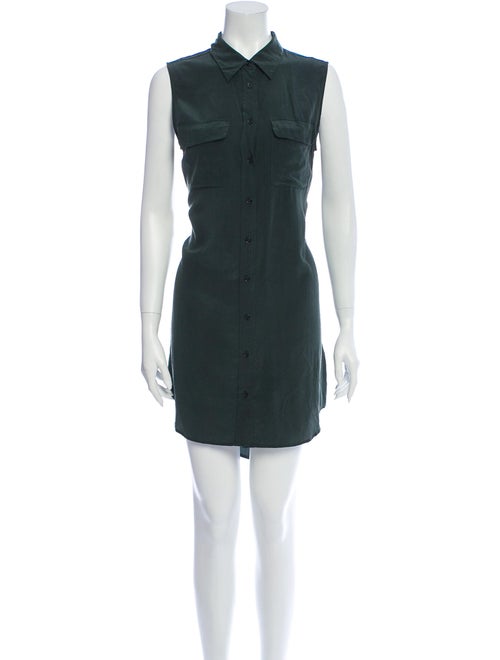 Equipment Silk Mini Dress Green