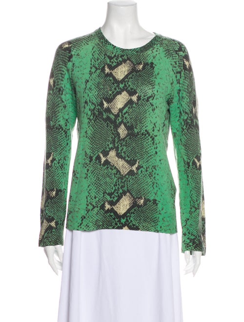 Equipment Cashmere Animal Print Sweater Green