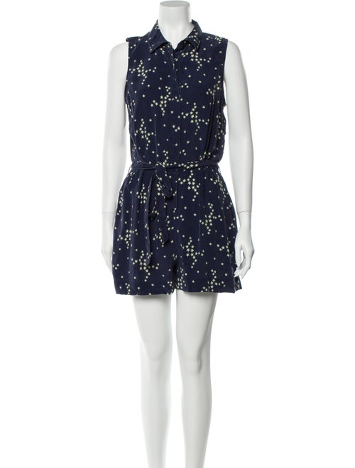 Equipment Printed Romper Blue