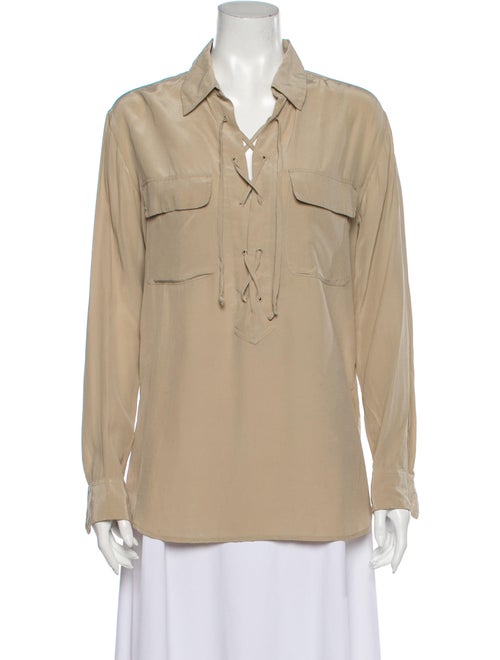 Equipment Silk Long Sleeve Blouse