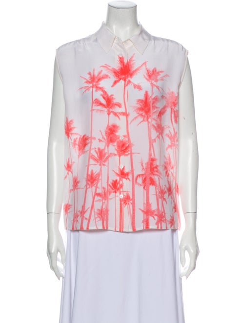 Equipment Silk Printed Blouse White