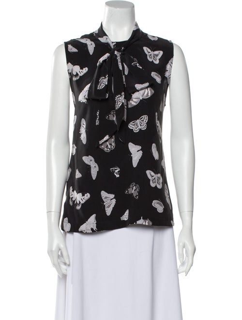 Equipment Silk Printed Blouse Grey
