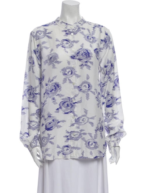 Equipment Silk Floral Print Blouse White