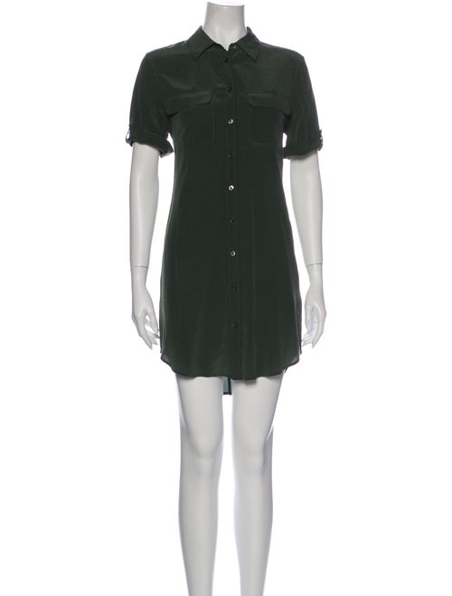 Equipment Silk Mini Dress Green