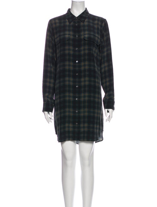 Equipment Silk Mini Dress Green