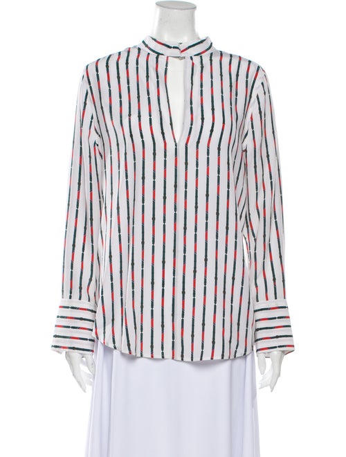 Equipment Silk Striped Blouse White