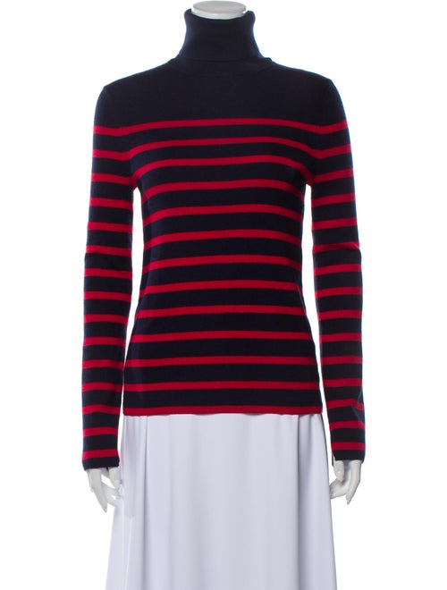 Equipment Striped Turtleneck Sweater Blue