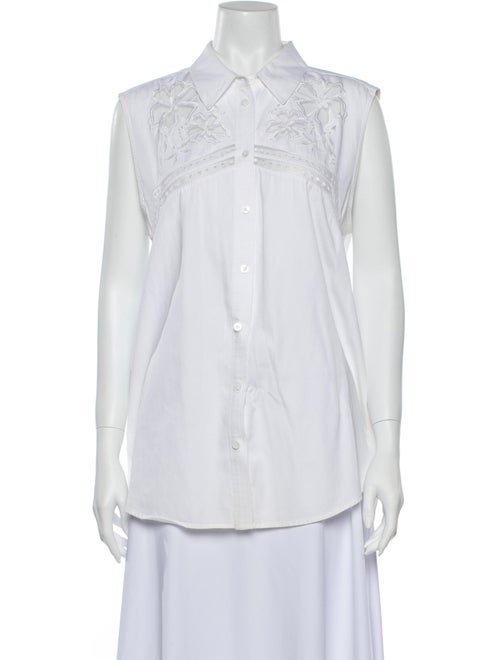 Equipment Sleeveless Button-Up Top White