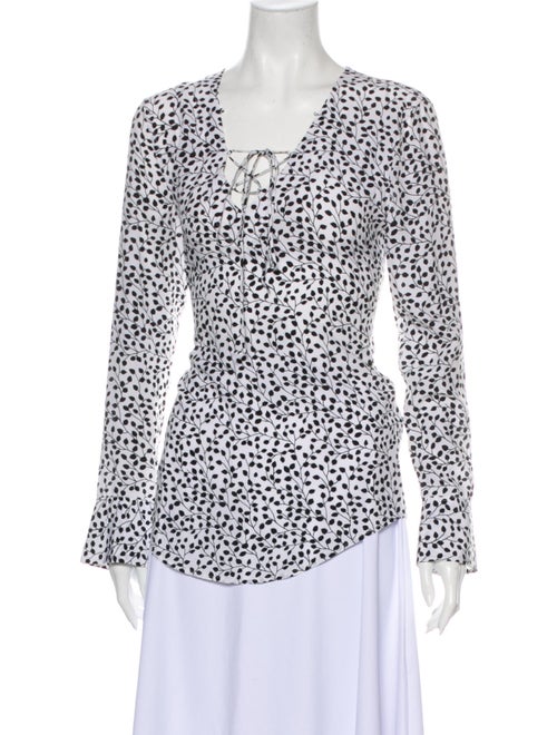 Equipment Silk Printed Blouse White