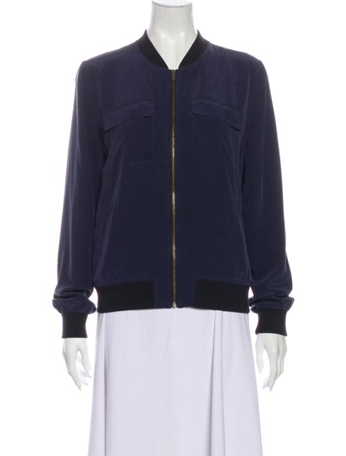 Equipment Silk Bomber Jacket Blue