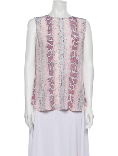 Equipment Silk Animal Print Blouse Pink