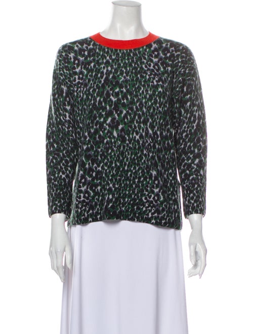 Equipment Cashmere Animal Print Sweater Green