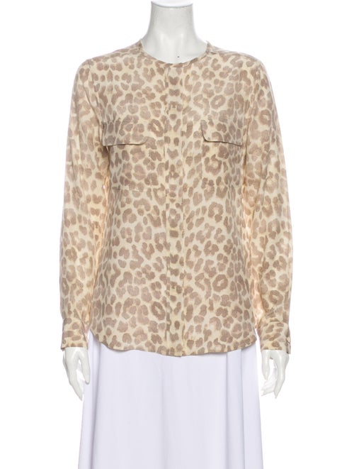 Equipment Silk Animal Print Blouse