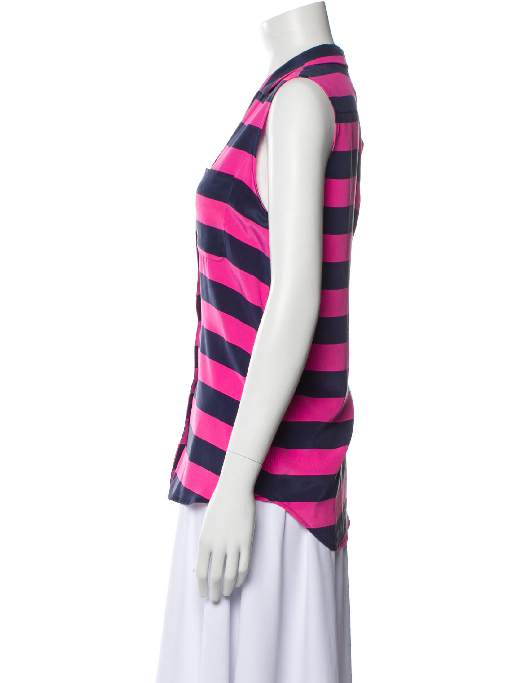 Equipment Silk Striped Button-Up Top w/ Tags