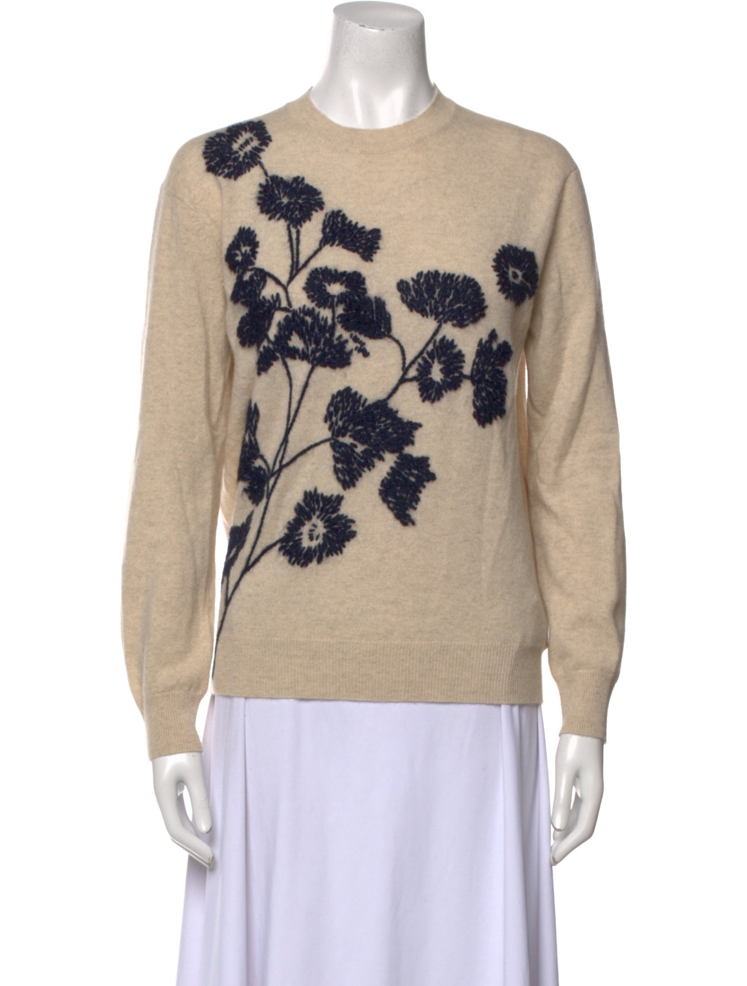 Eric Bompard Cashmere Floral Print Sweater