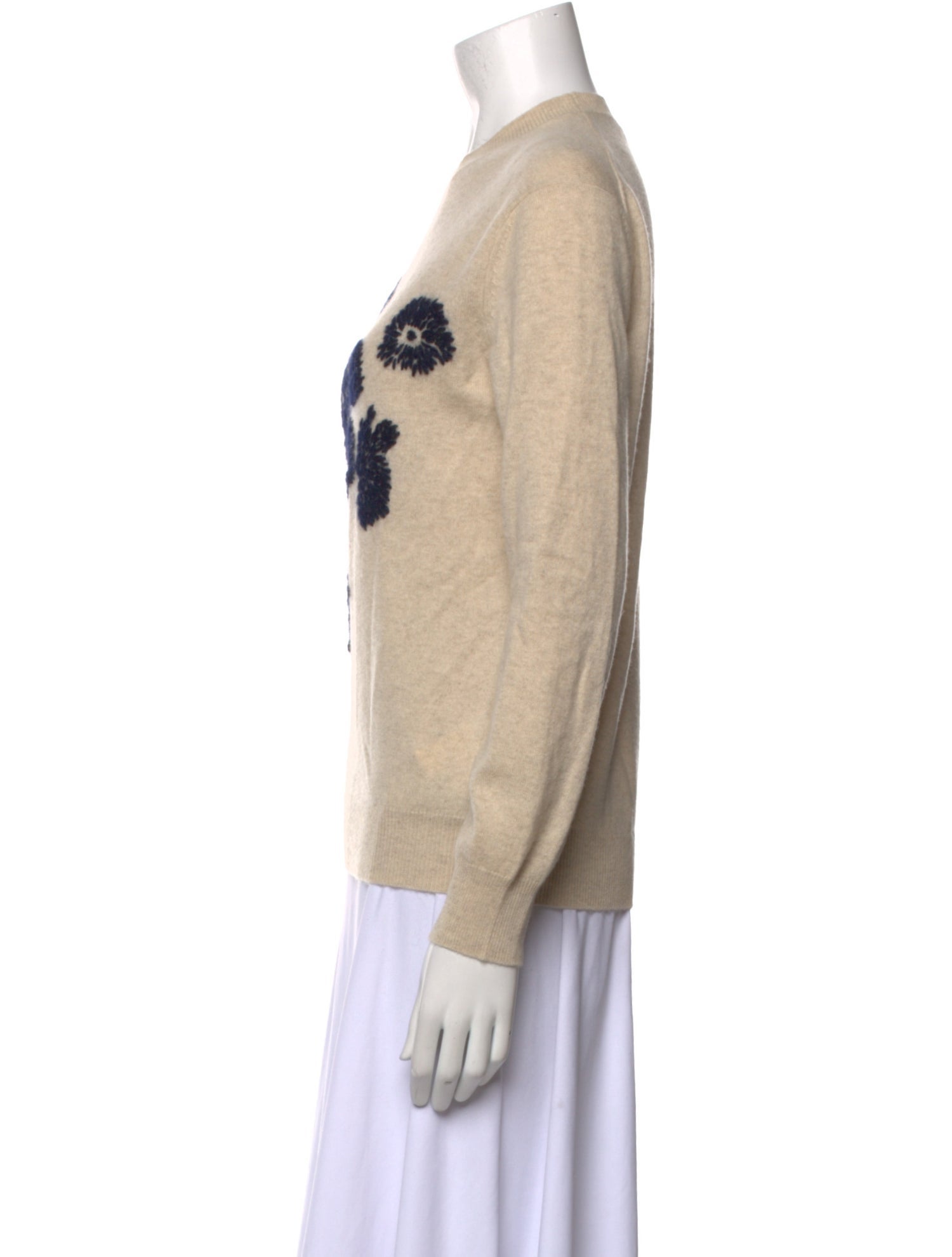 Eric Bompard Cashmere Floral Print Sweater