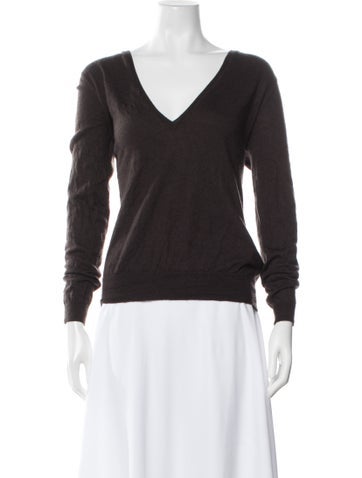 Pre-owned Bompard Cashmere V-neck Sweater In Brown