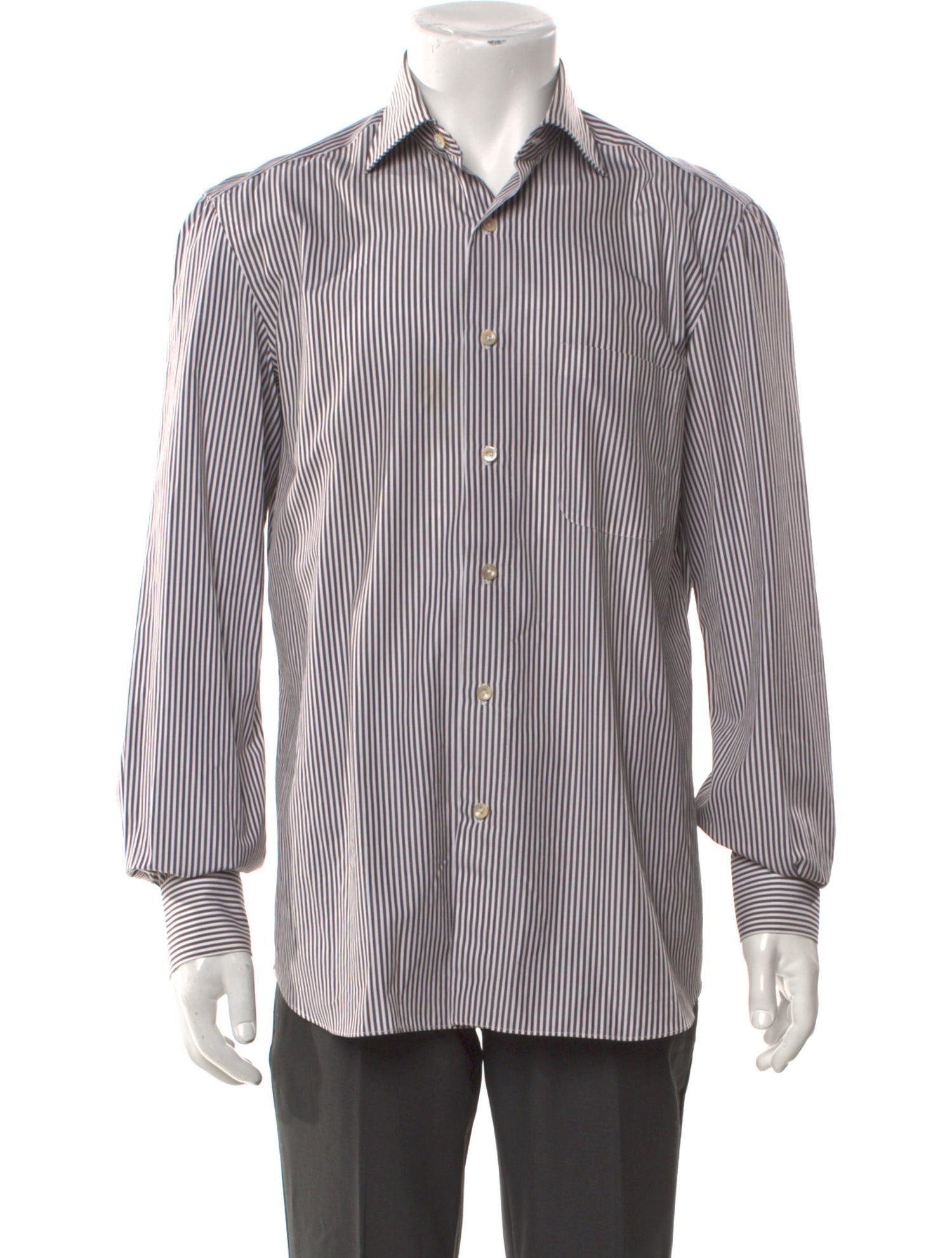 Errico Formicola Napoli Striped Long Sleeve Dress Shirt