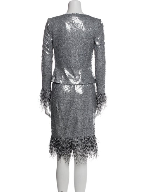 Eric Gaskins Feather Trim Skirt Set