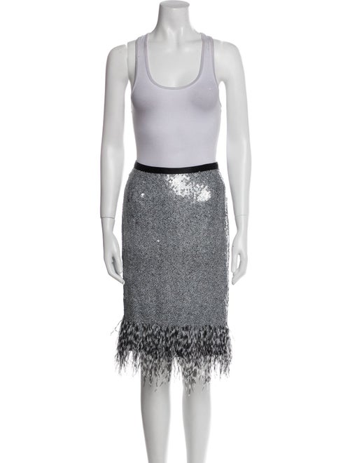 Eric Gaskins Feather Trim Skirt Set