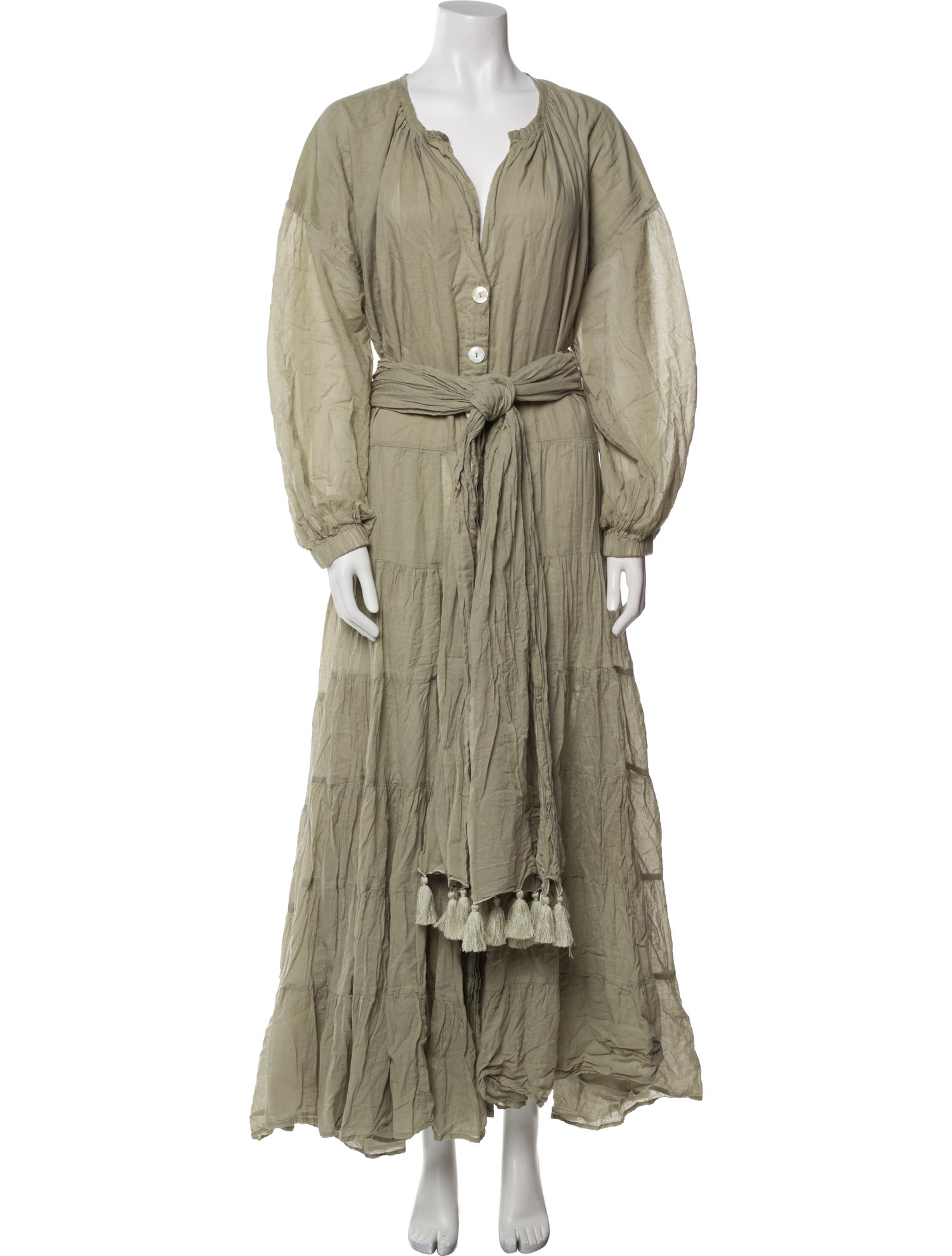 Erika Peña V-Neck Long Dress