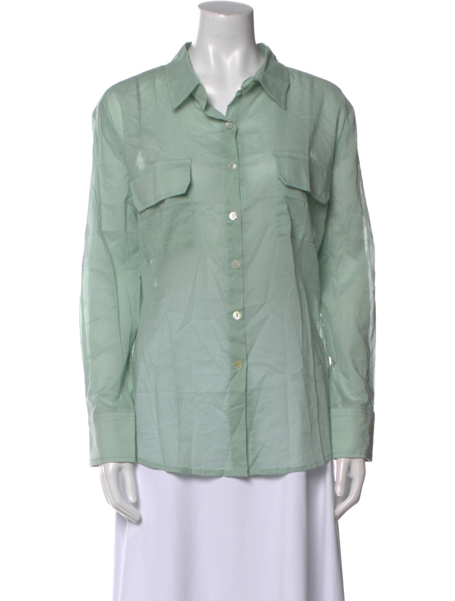 Erika Peña Long Sleeve Button-Up Top