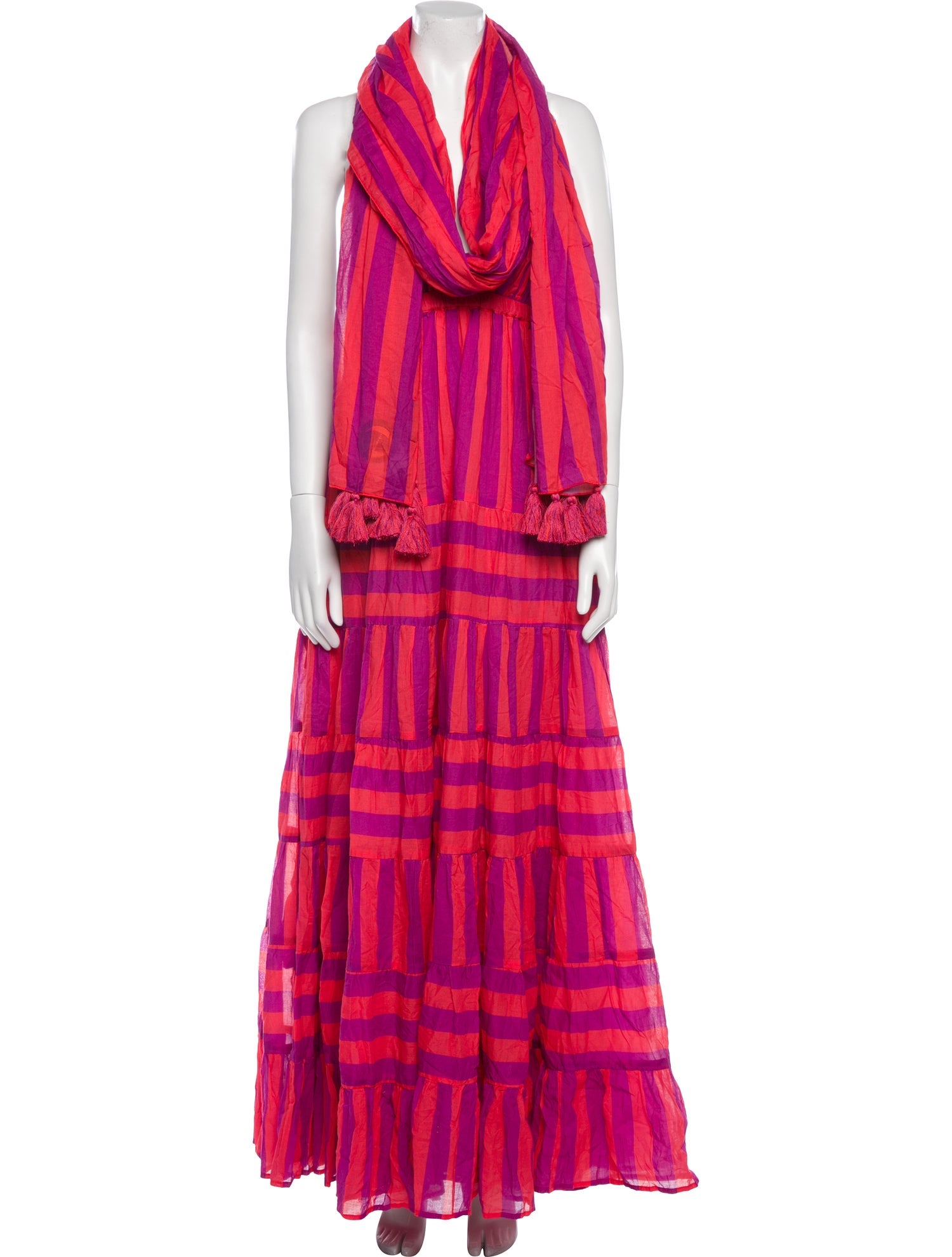Erika Peña Striped Long Dress w/ Tags