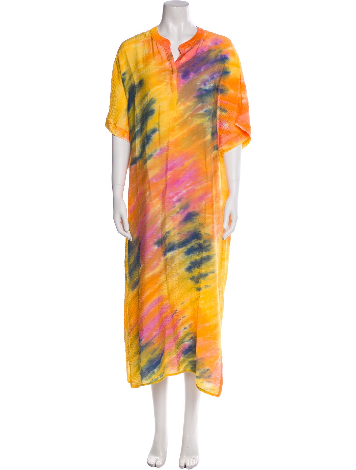 Electric & Rose Tie-Dye Print Long Dress