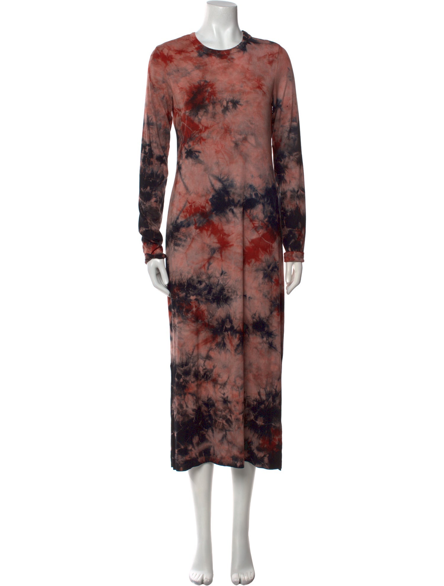 Electric & Rose Tie-Dye Print Long Dress