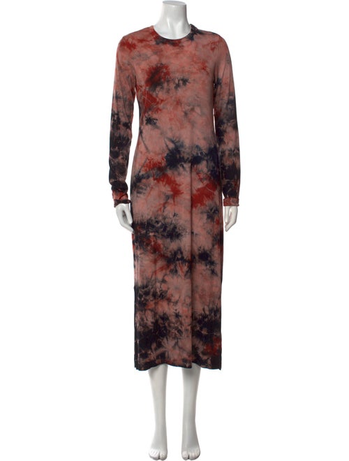 Electric & Rose Tie-Dye Print Long Dress