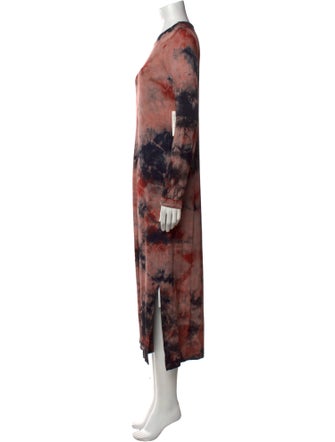 Electric & Rose Tie-Dye Print Long Dress
