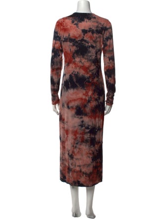 Electric & Rose Tie-Dye Print Long Dress