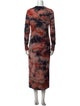 Electric & Rose Tie-Dye Print Long Dress