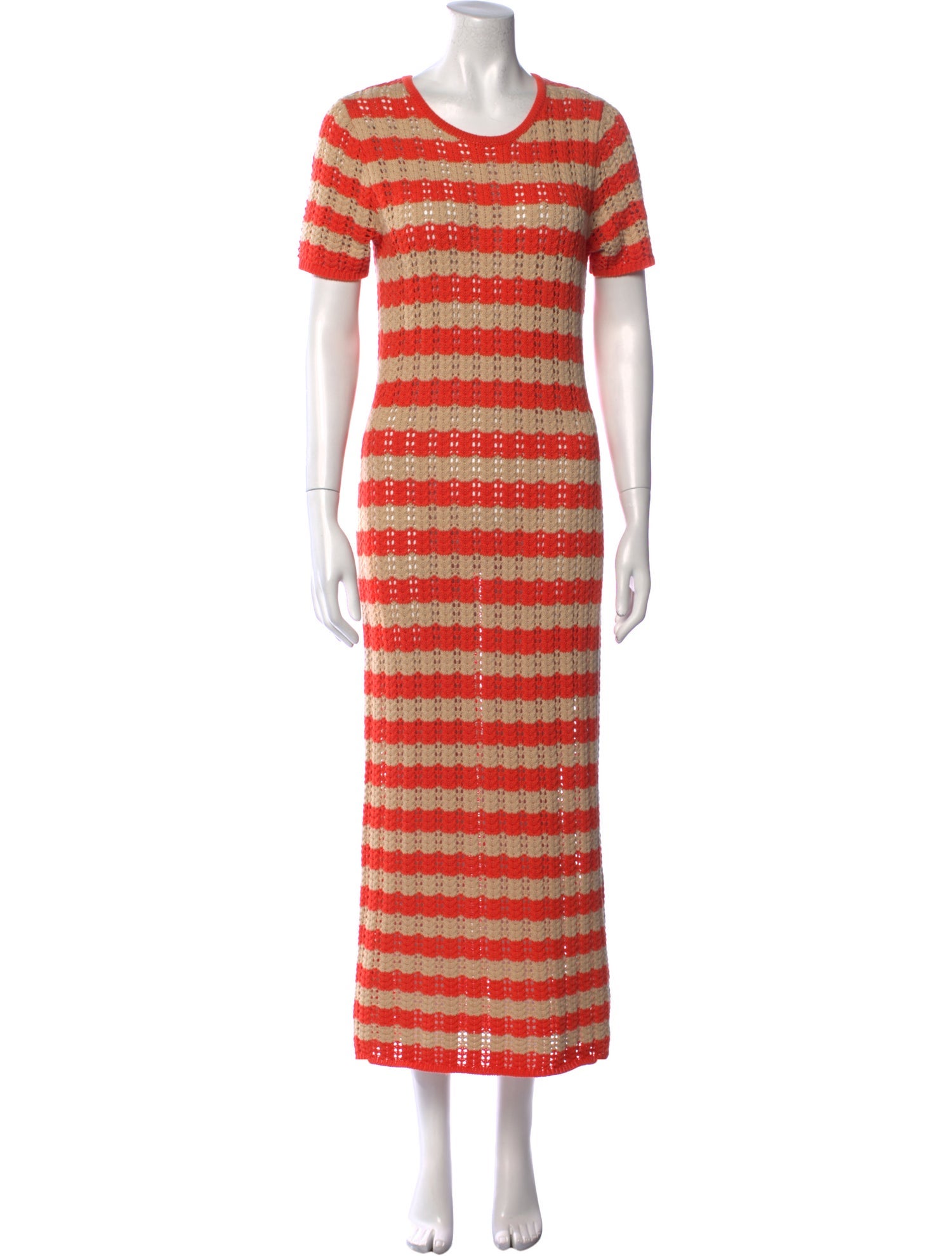 Electric & Rose Striped Midi Length Dress
