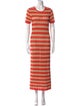 Electric & Rose Striped Midi Length Dress