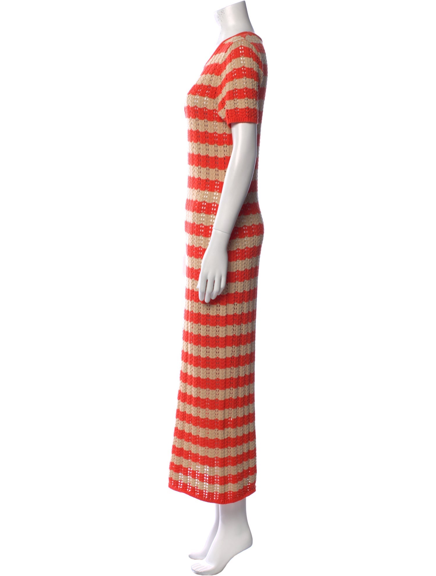 Electric & Rose Striped Midi Length Dress