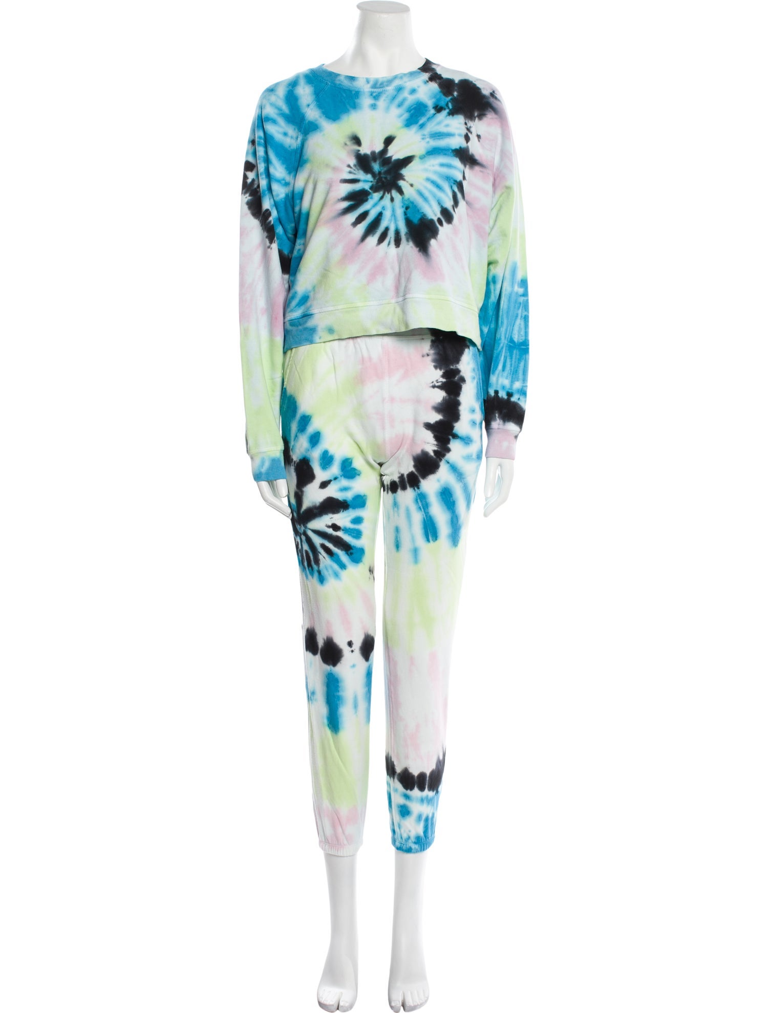 Electric & Rose Tie-Dye Print Distressed Accents Lounge Set