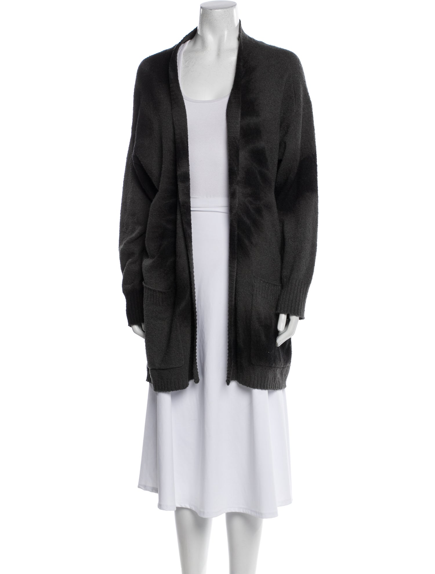 Electric & Rose Tie-Dye Print Open Front Sweater