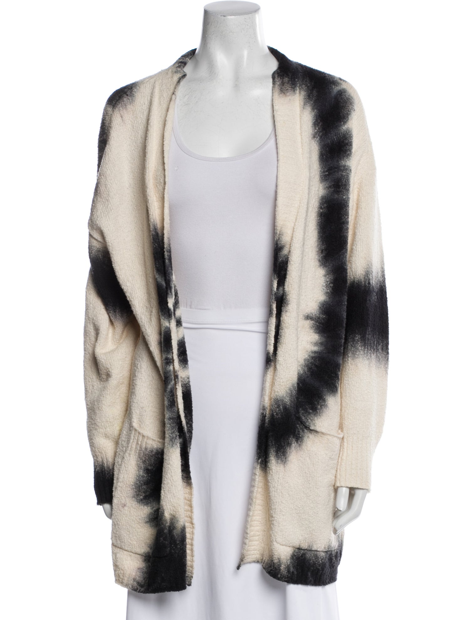 Electric & Rose Tie-Dye Print Open Front Sweater