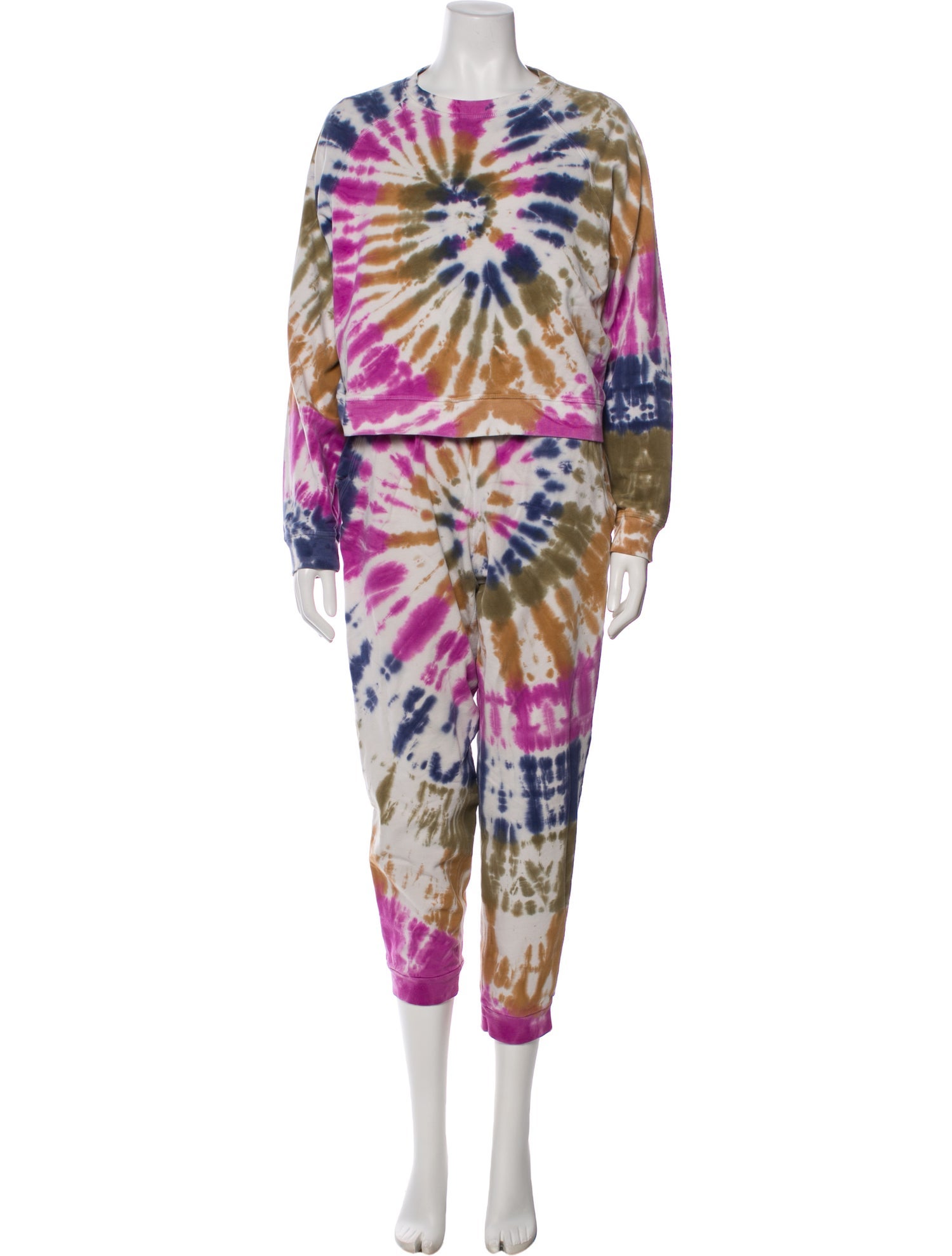 Electric & Rose Tie-Dye Print Pant Set
