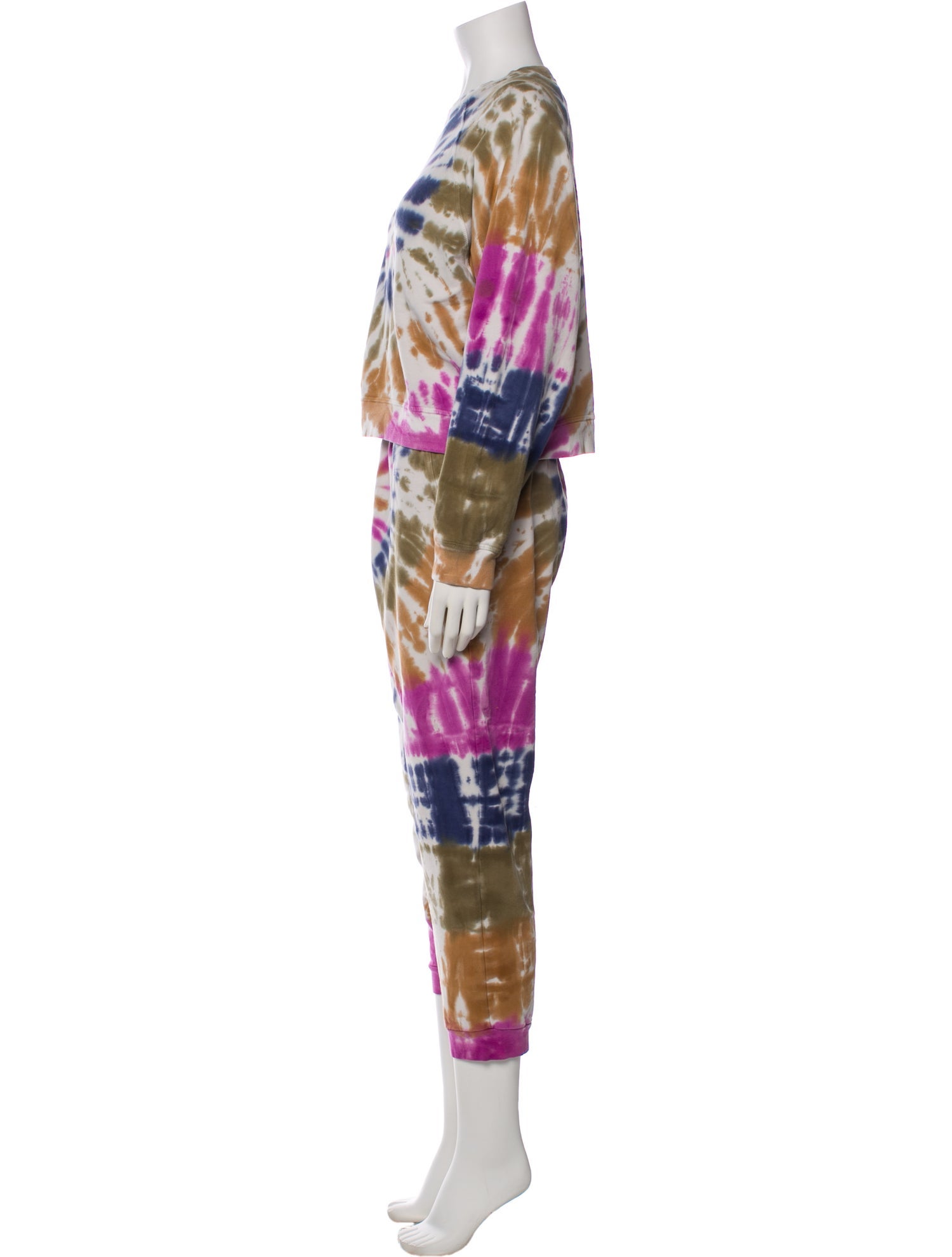 Electric & Rose Tie-Dye Print Pant Set