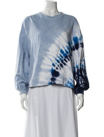 Pre-owned Electric & Rose Tie-dye Print Crew Neck Sweater In Blue