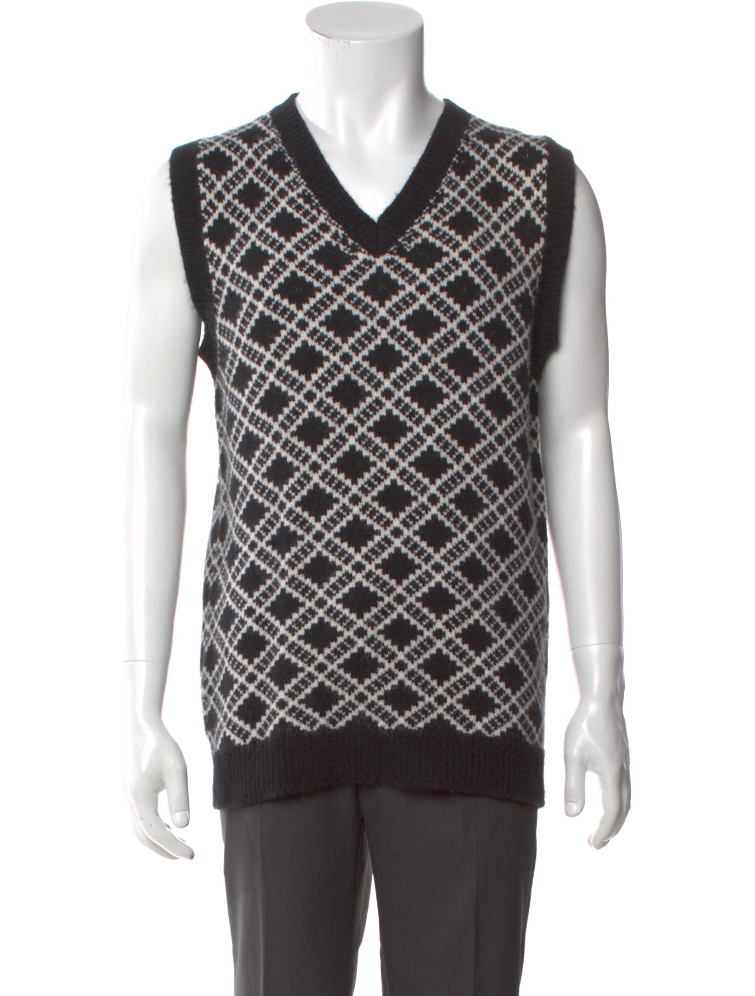 Ernest W. Baker Virgin Wool Plaid Print Sweater Vest