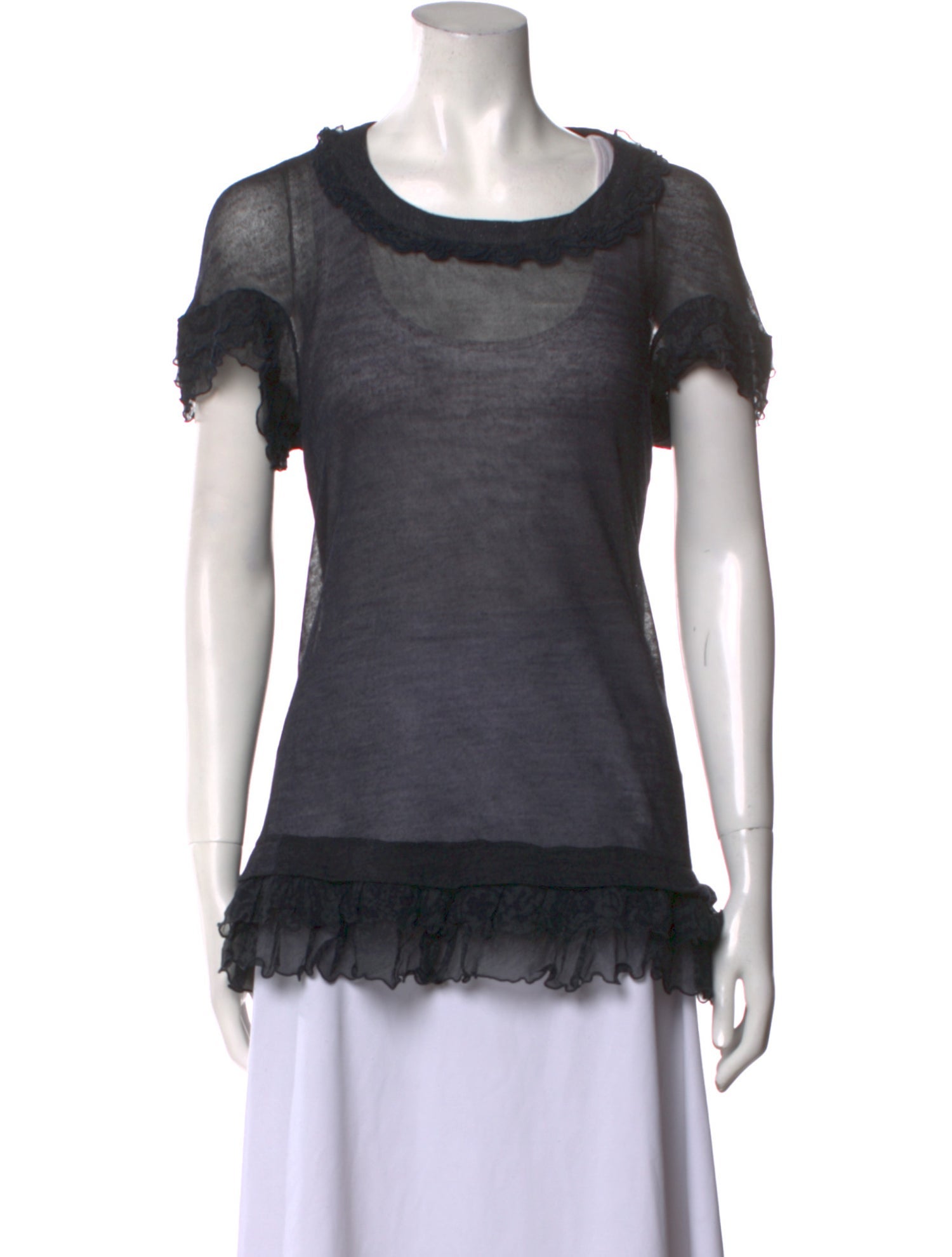 ERMANNO Ermanno Scervino Scoop Neck Short Sleeve T-Shirt w/ Tags