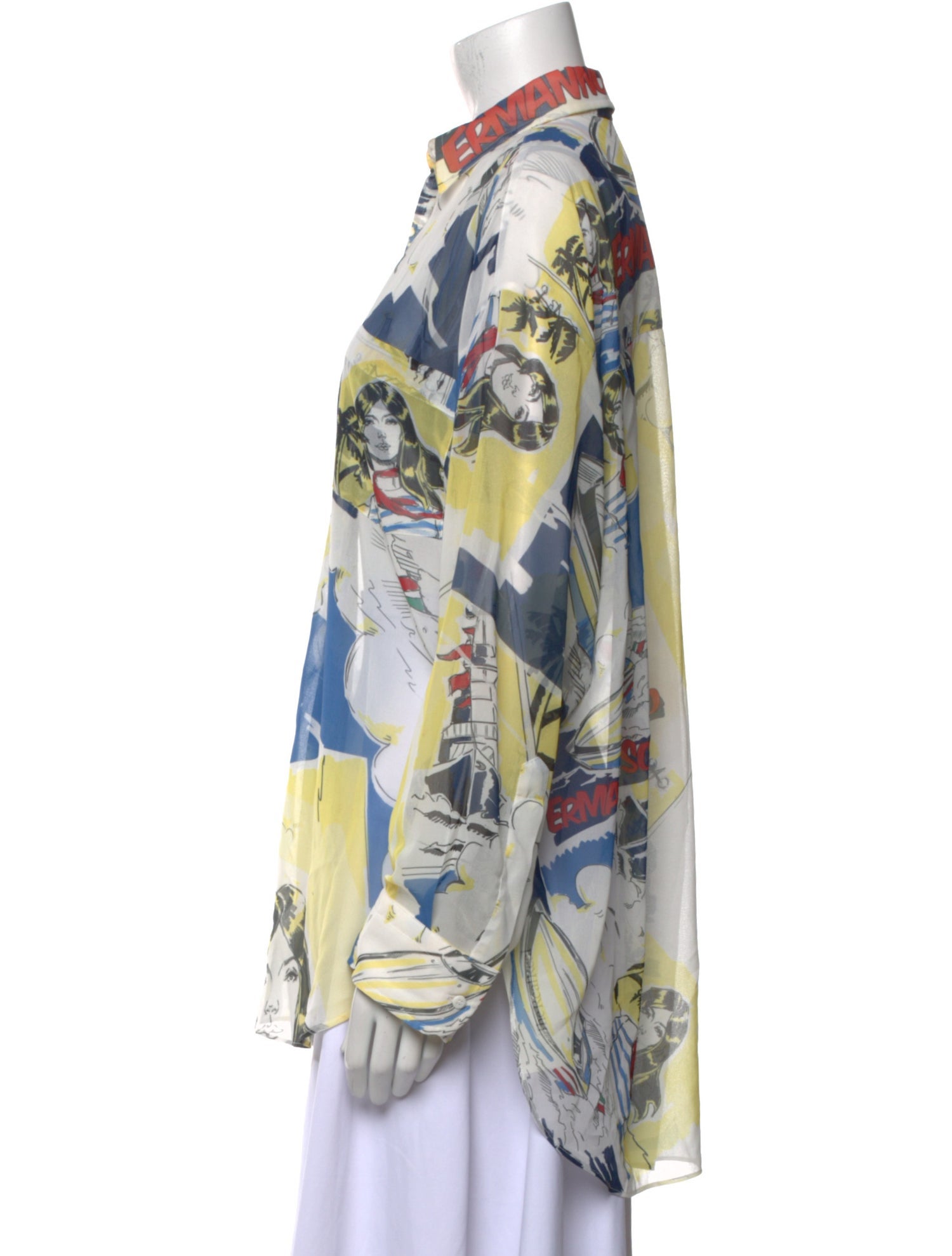 ERMANNO Ermanno Scervino Printed Long Sleeve Button-Up Top