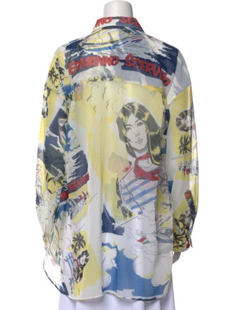 ERMANNO Ermanno Scervino Printed Long Sleeve Button-Up Top