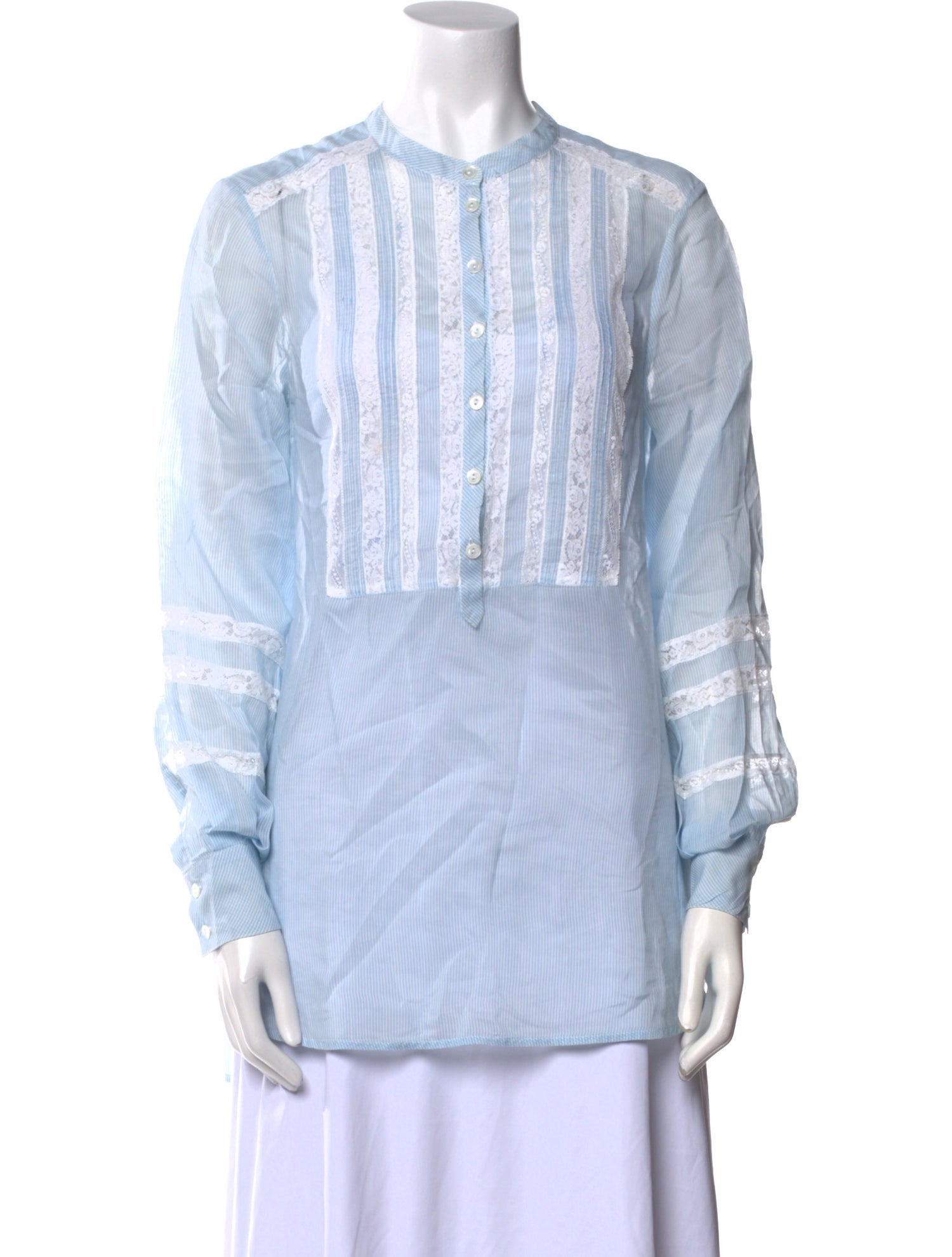 ERMANNO Ermanno Scervino Striped Mock Neck Top