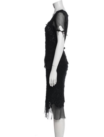 ERMANNO Ermanno Scervino Wool Mesh Accents Skirt Set